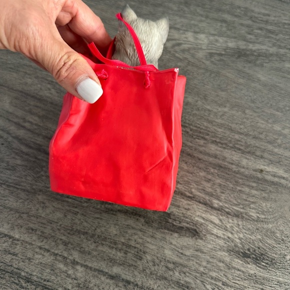 Red Cat Figurine in Festive Bag - Picture 4 of 8